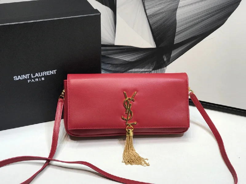 Yves Saint Laurent Kate Tassel Small Shoulder Bag Red  10.2in/26cm