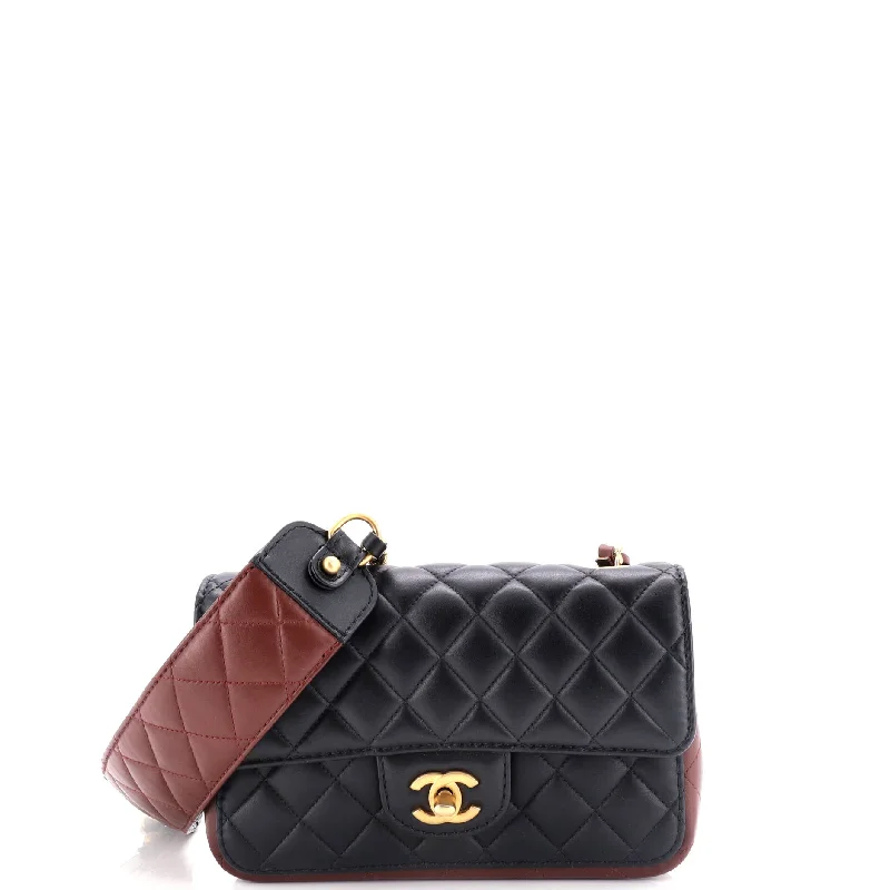 Strap Into Flap Bag Quilted Calfskin Small