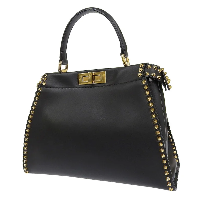 Fendi peekaboo studs handbag leather black