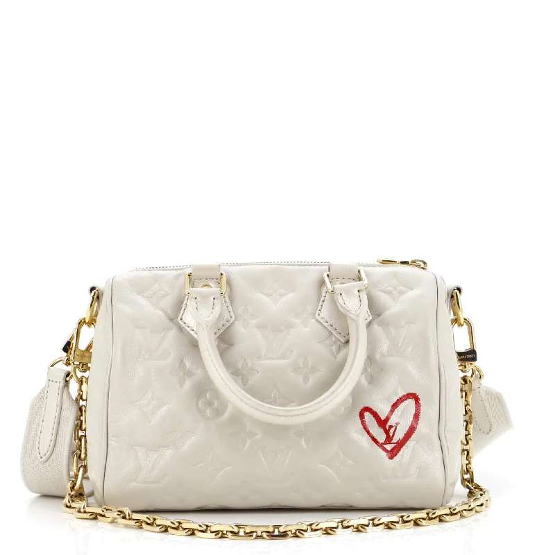 Speedy Bandouliere Bag Limited Edition Fall in Love Monogram Embossed Lambskin 22