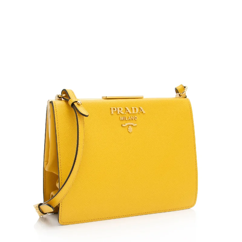 Prada Saffiano Leather Light Frame Crossbody Jrbvni