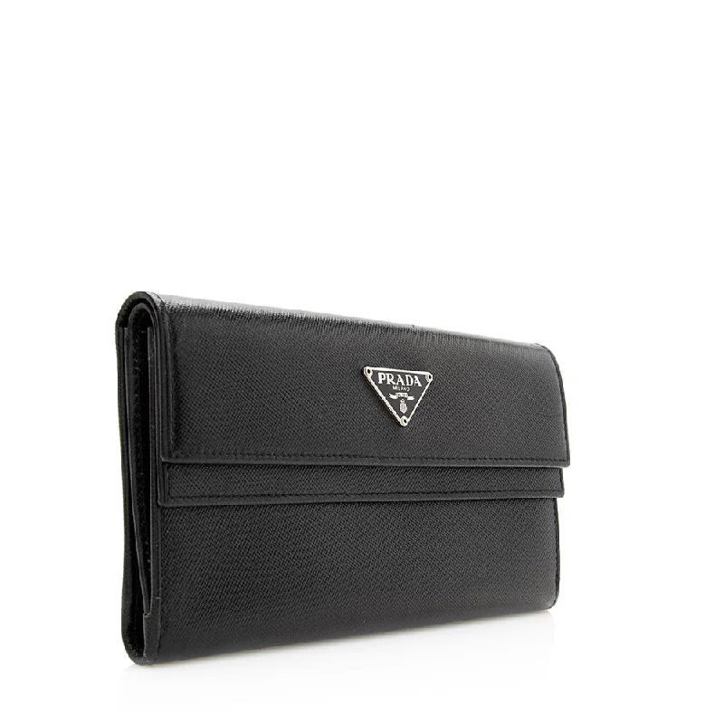 Prada Saffiano Leather Double Flap Wallet 19872