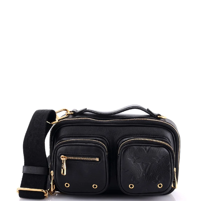 Utility Crossbody Bag Calfskin with Embossed Monogram Detail