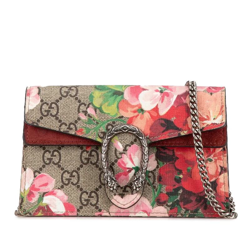 Brown Gucci Super Mini GG Supreme Blooms Dionysus Crossbody