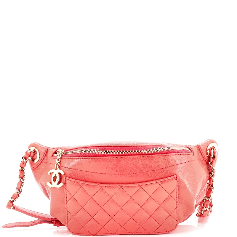 Bi Classic Waist Bag Quilted Crumpled Calfskin