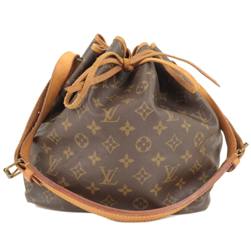 Louis Vuitton Monogram Petit Noe Shoulder Bag Brown M42226