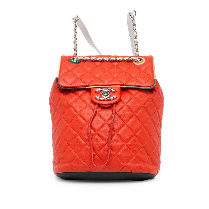 Red Chanel Small Lambskin Cuba Color Urban Spirit Backpack