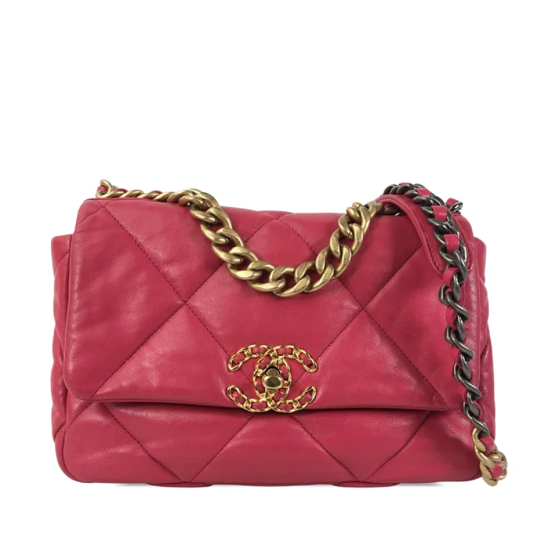 Pink Chanel Medium Lambskin 19 Flap Satchel