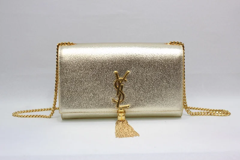 Yves Saint Laurent Kate Chain Wallet With Tassel Yellow Copper  10.2in/26cm