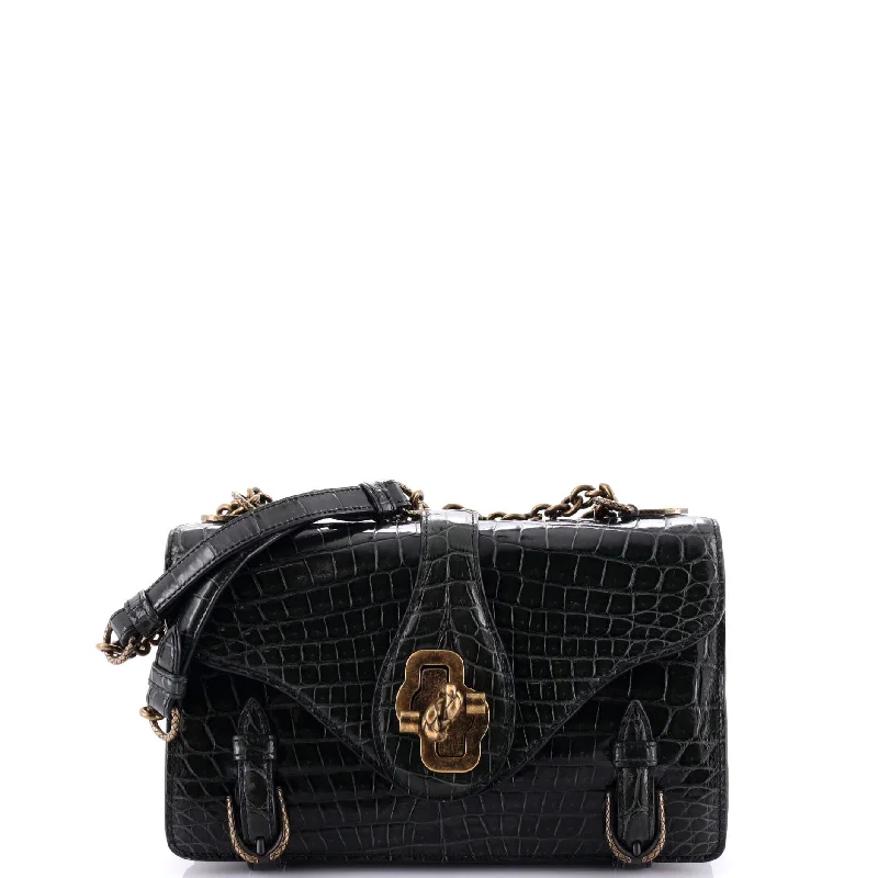 City Knot Flap Bag Crocodile