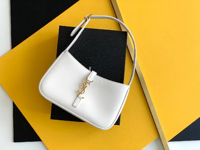 Yves Saint Laurent LE 5  7 Hobo Bag White Material