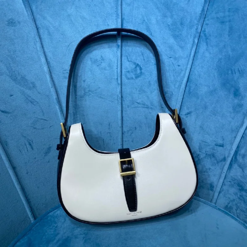 Yves Saint Laurent Le Fermoir Hobo Bag White/Black