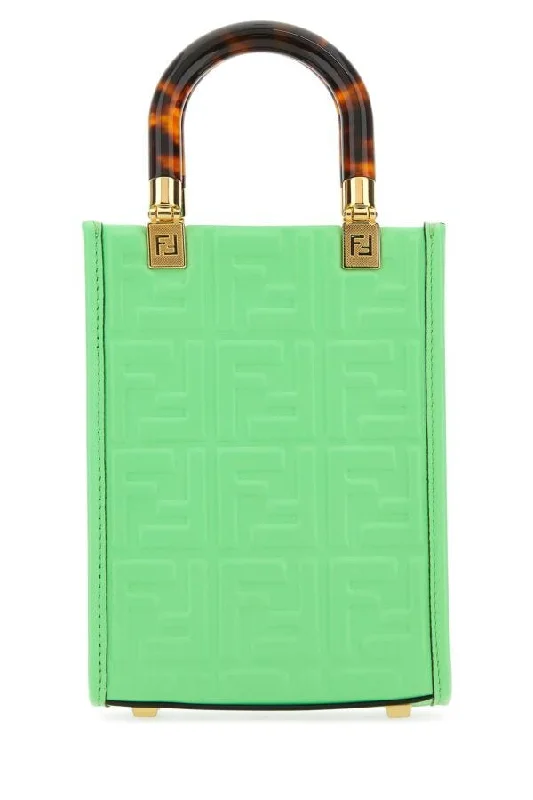 Fendi Women Green Leather Mini Sunshine Handbag