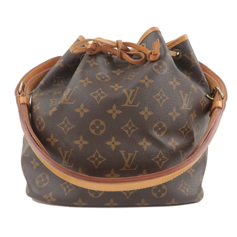 Louis Vuitton Monogram Petit Noe Shoulder Bag Brown M42226