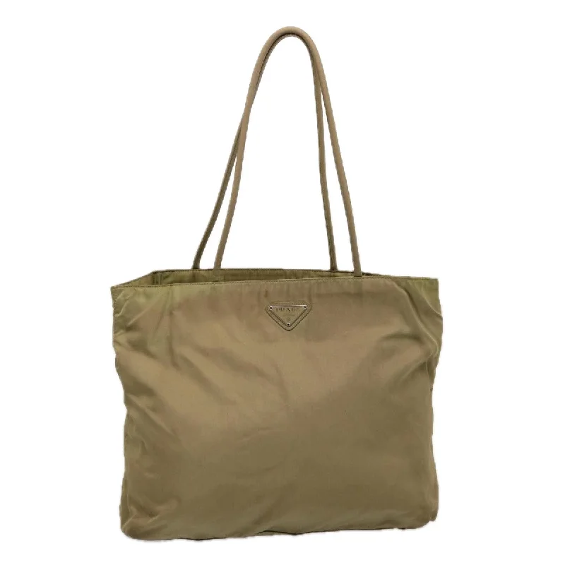 PRADA Tote Bag Nylon Khaki Auth 75583