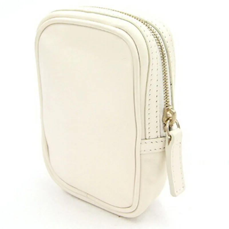 FENDI Pouch Ivory Leather Ladies White