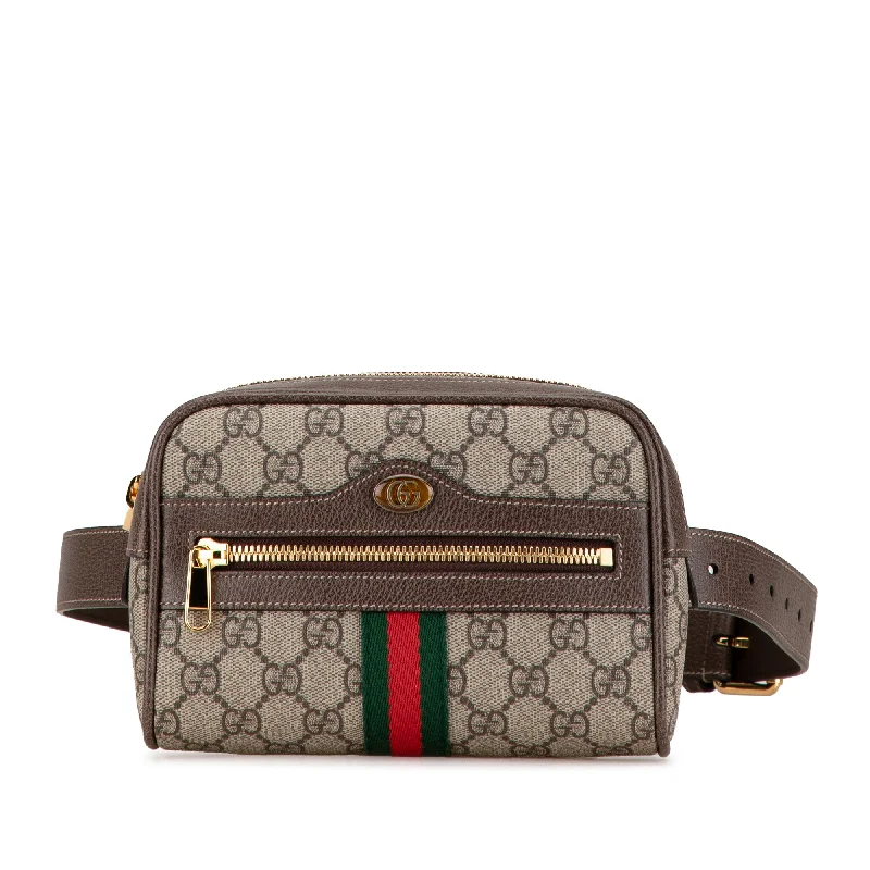 Brown Gucci Small GG Supreme Ophidia Belt Bag