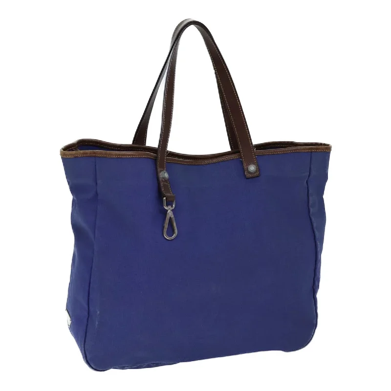 PRADA Tote Bag Canvas Blue Auth bs13700