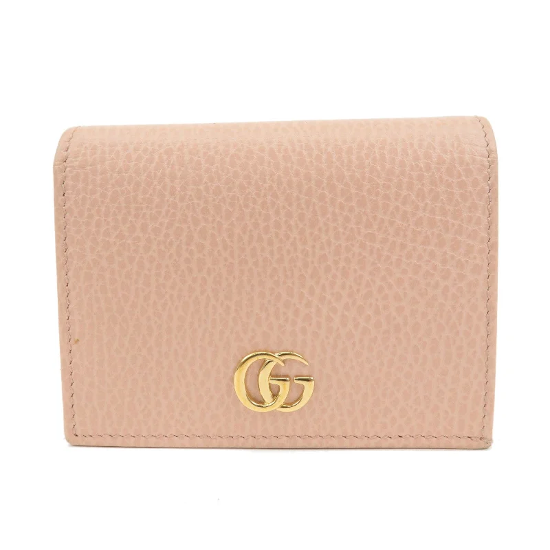 GUCCI Marmont Leather Bi-fold Wallet Card Coin Case Pink 456126