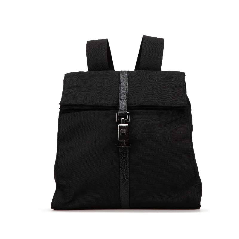 Black Gucci Canvas Jackie Backpack