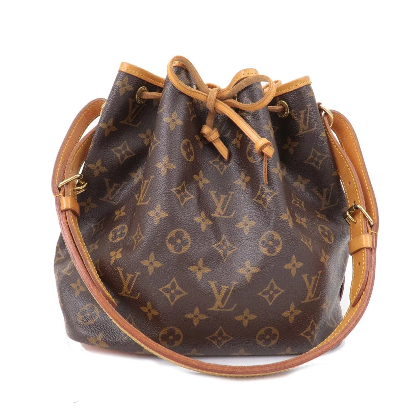 Louis Vuitton Monogram Petit Noe Shoulder Bag Brown M42226