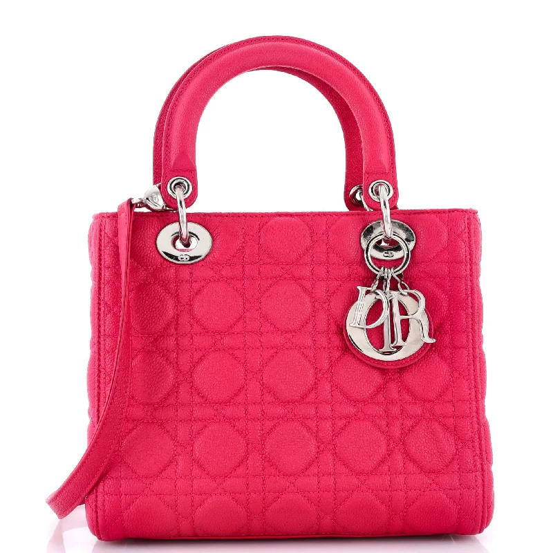 Lady Dior Bag Cannage Quilt Grained Calfskin Medium