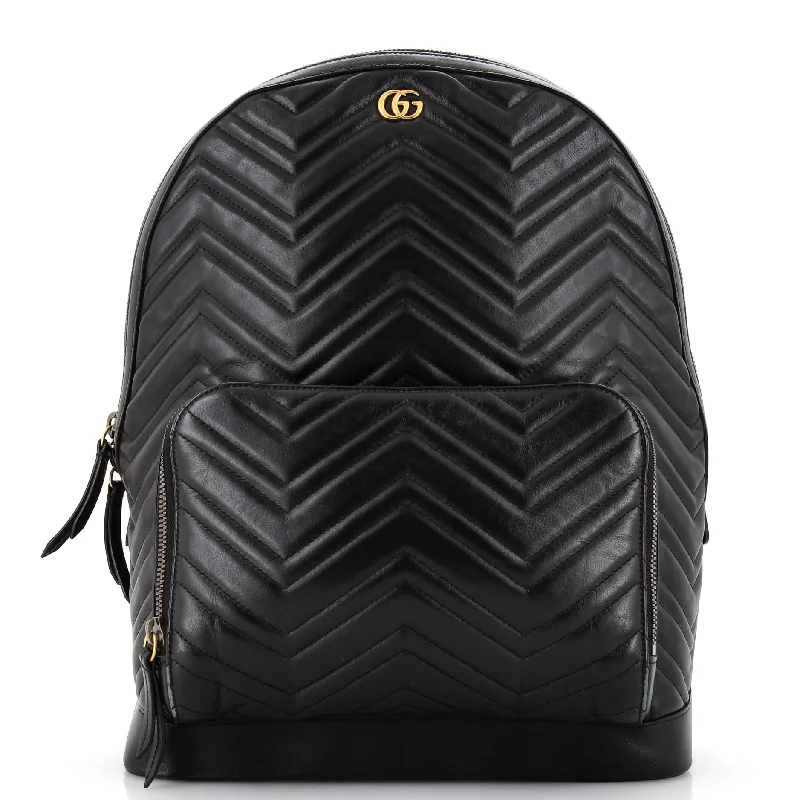 GG Marmont Pocket Backpack Matelasse Leather Medium