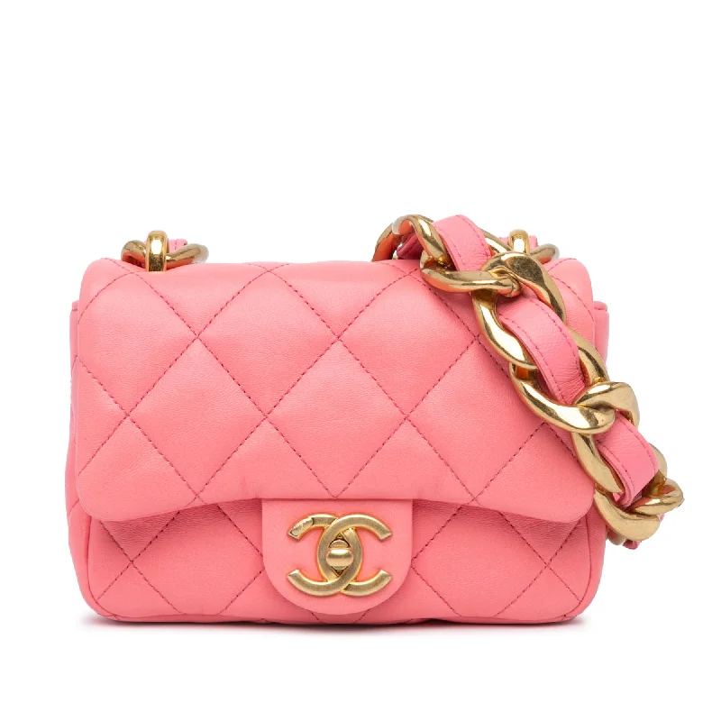 Pink Chanel Mini Quilted Lambskin Funky Town Flap Shoulder Bag