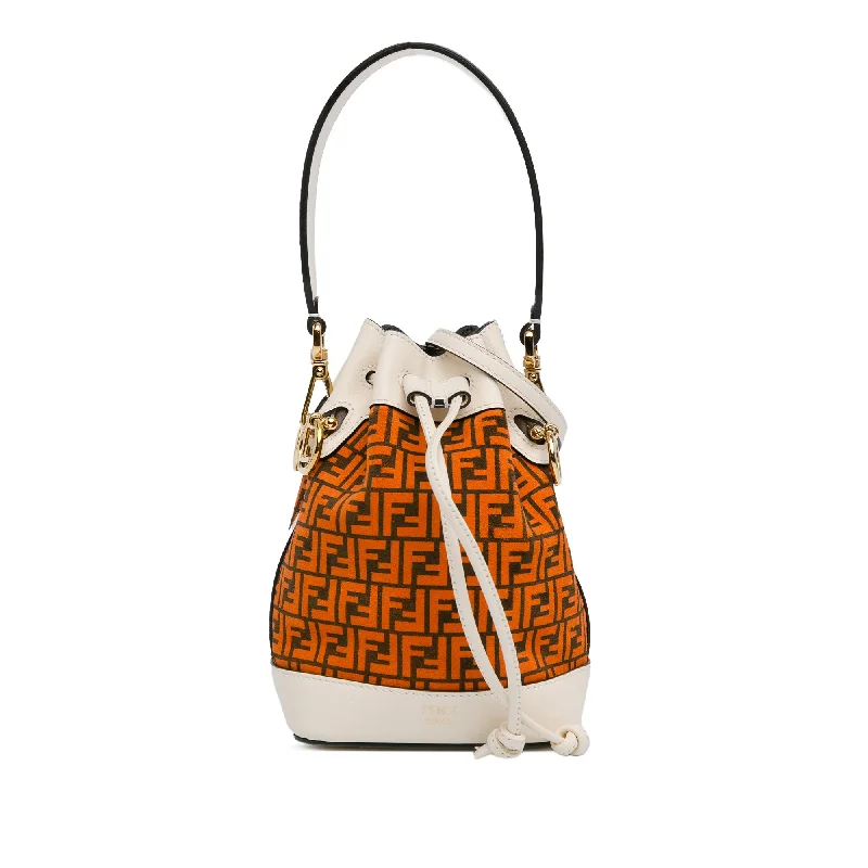 Orange Fendi Mini Zucca Suede F is Fendi Mon Tresor Bucket