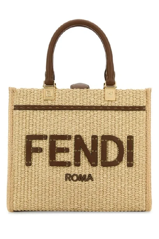 Fendi Women Raffia Small Sunshine Shopping Bag