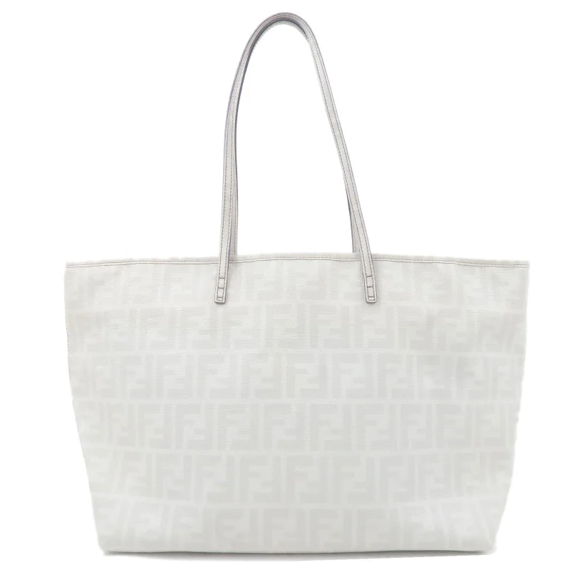 FENDI PVC Zucca Logo Tote Bag White 8BH185