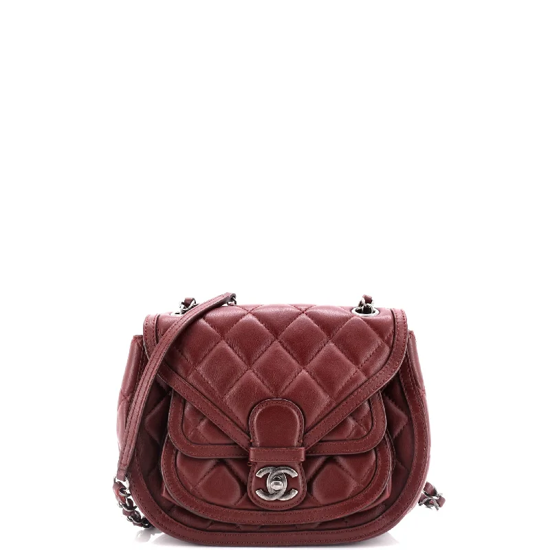 Saddle Bag Quilted Calfskin Small