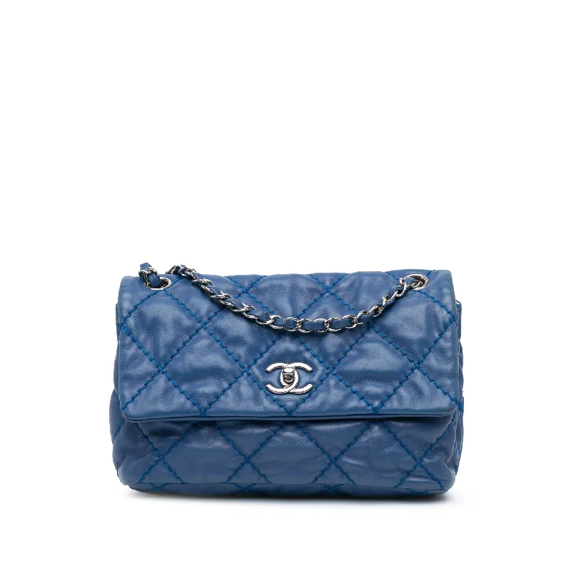 Blue Chanel Small Calfskin Love Me Tender Flap Shoulder Bag