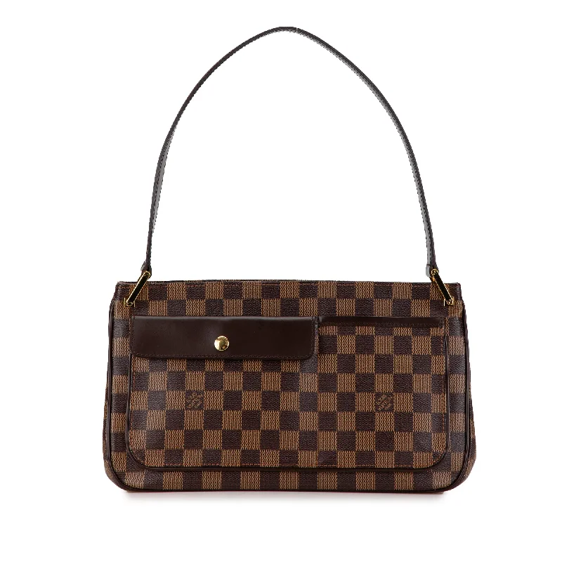 Brown Louis Vuitton Damier Ebene Aubagne Shoulder Bag