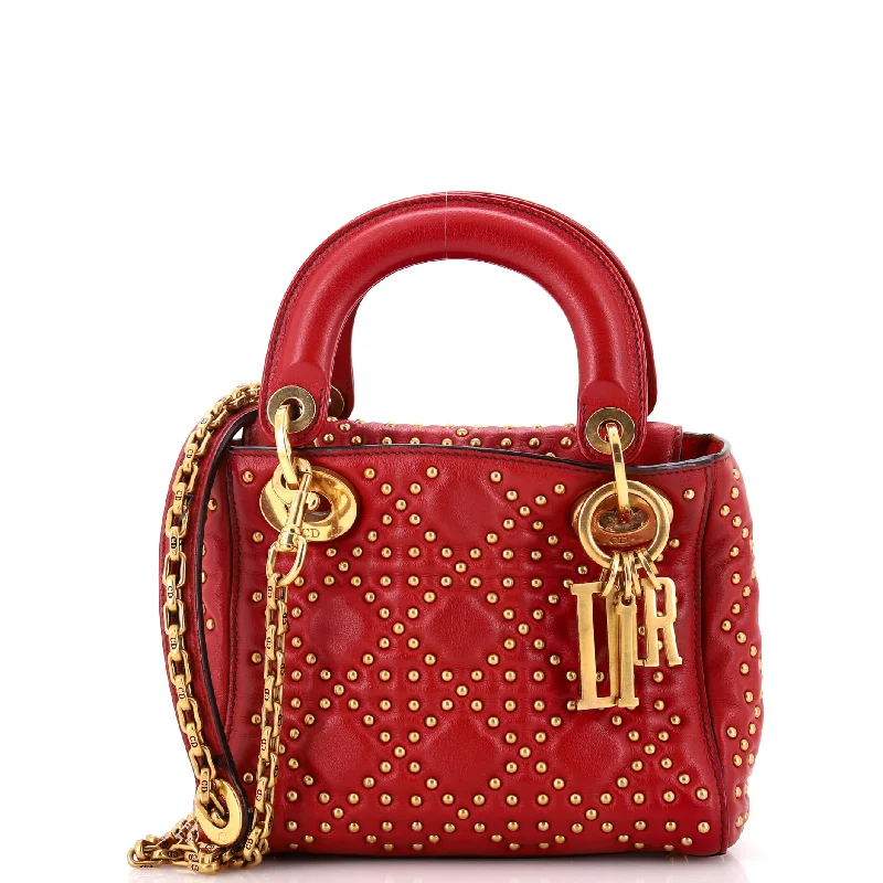 Supple Lady Dior Bag Cannage Studded Denim Mini