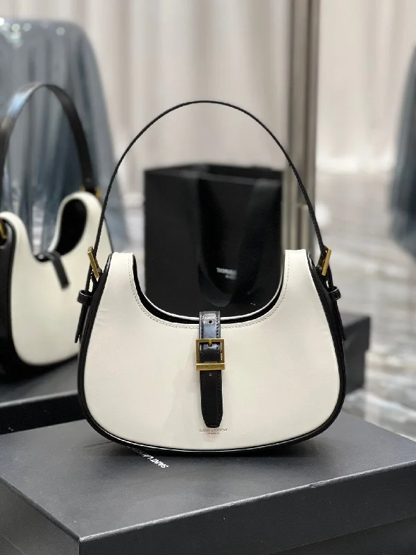 Yves Saint Laurent Le Fermoir Hobo Bag White With Gold Hardware