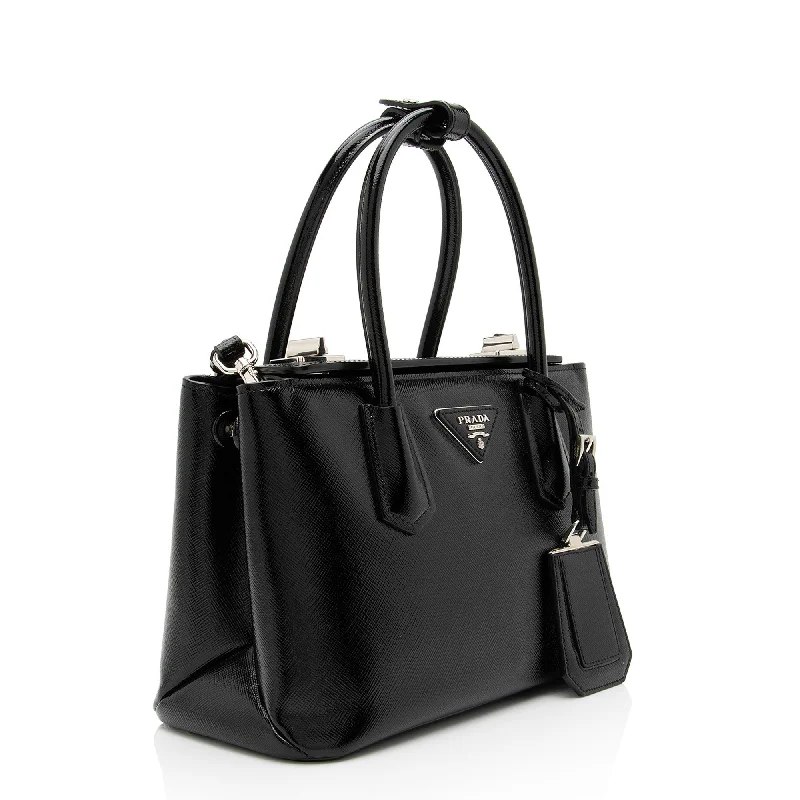 Prada Saffiano Cuir Leather Twin Mini Tote 7tT75x