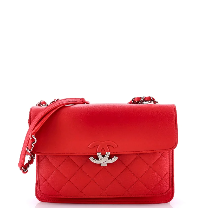 CC Box Flap Bag Quilted Calfskin Small