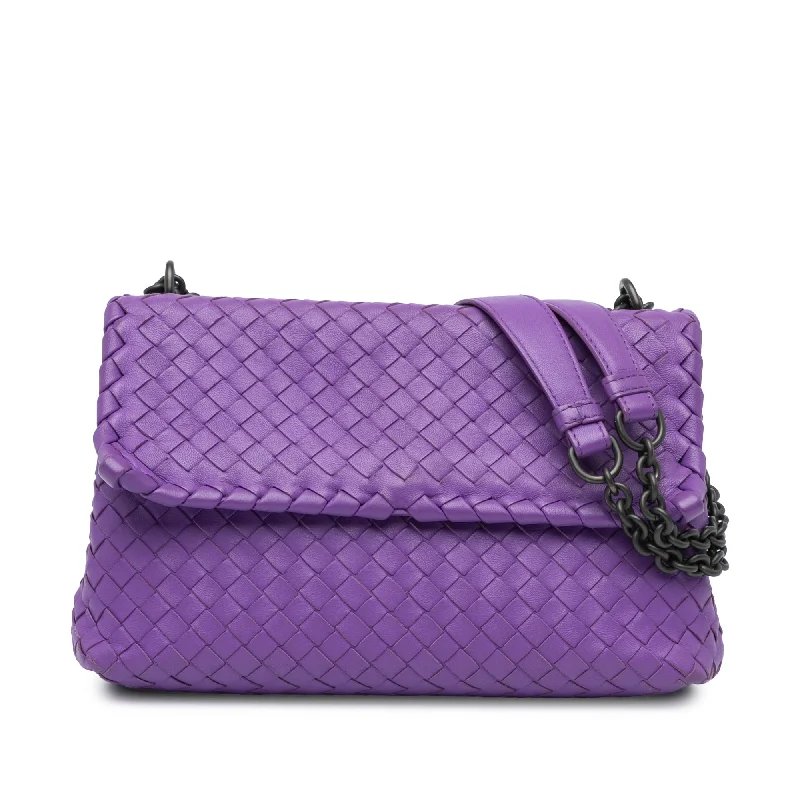 Purple Bottega Veneta Small Intrecciato Olimpia Shoulder Bag