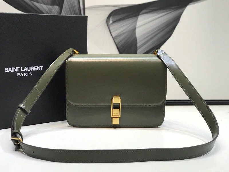 Yves Saint Laurent Le Carre Satchel In Box Dark Green