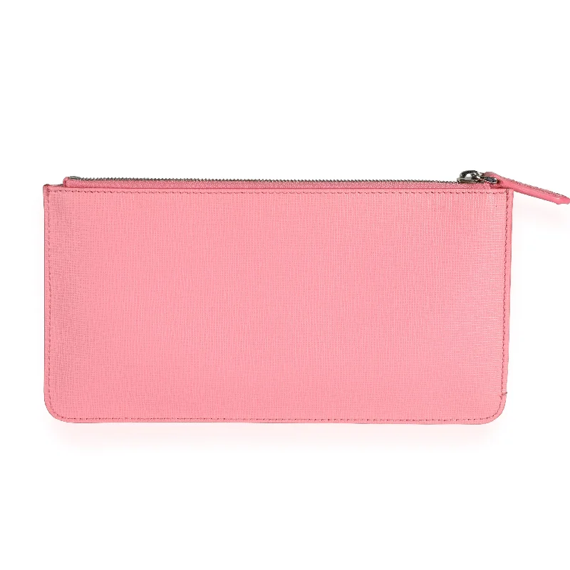 FENDI Pink Vitello Elite Monster Clutch