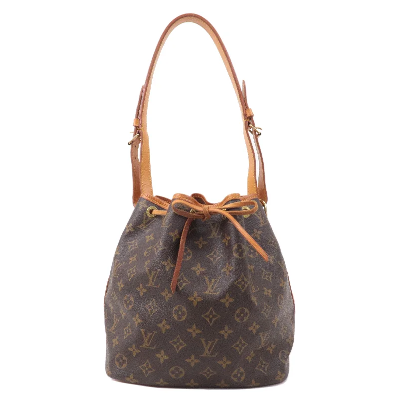 Louis Vuitton Monogram Petit Noe Shoulder Bag Brown M42226