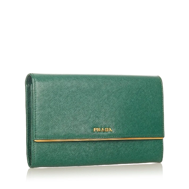 Prada Saffiano Leather Long Wallet 24218