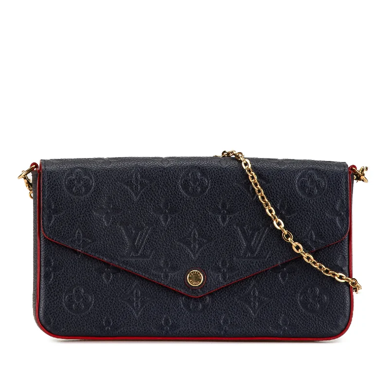 Blue Louis Vuitton Monogram Empreinte Pochette Felicie Crossbody Bag