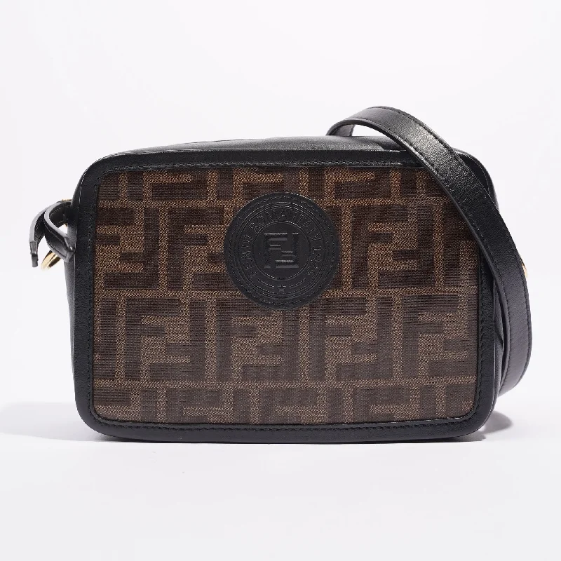 Fendi Womens Camera Bag Monogram / Black Canvas / Leather Mini