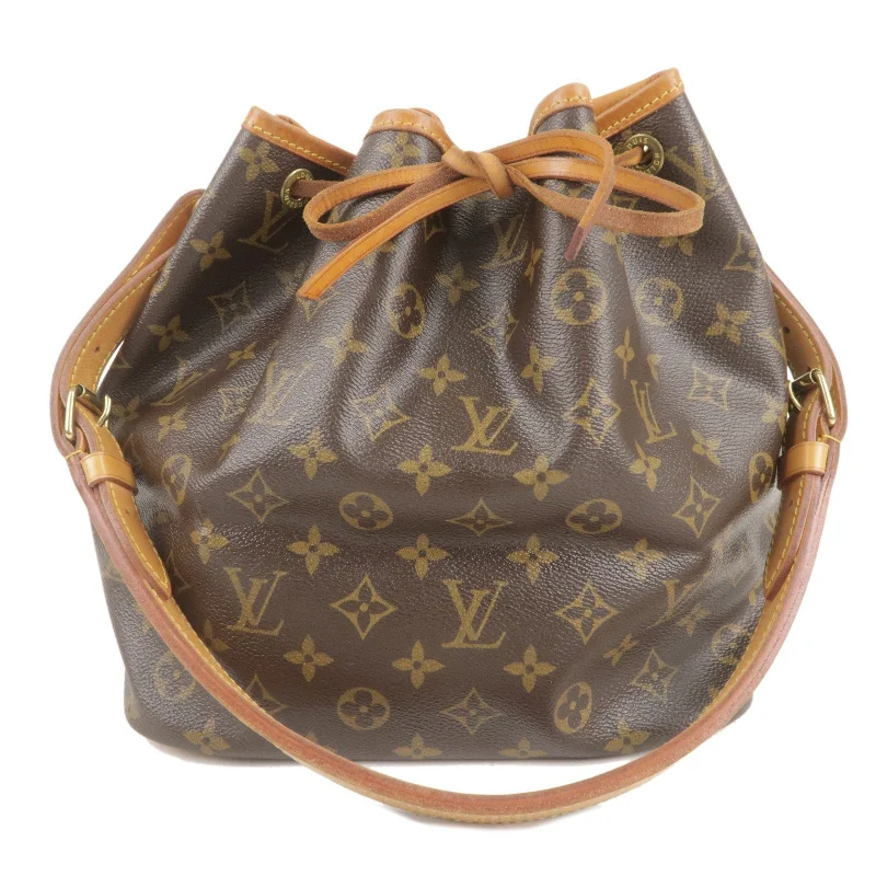 Louis Vuitton Monogram Petit Noe Shoulder Bag Brown M42226