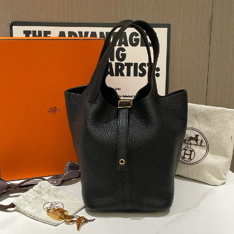 Hermes Picotin 18 Black Gold Hardware 2022 Handbag