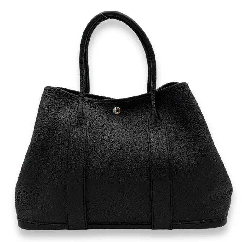 Hermès Garden Party 36 Noir in Clemence, Palladium hardware S2409-001434CH