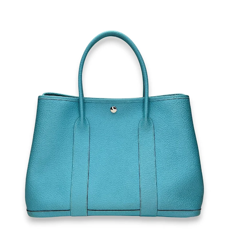 Hermès Garden Party 36 Blue in Clemence, Palladium hardware C2402861JD