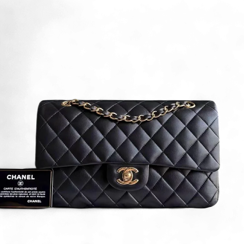 Chanel Classic Flap Medium - Lambskin 25CM Quilted Black Gold Hardware Series 15